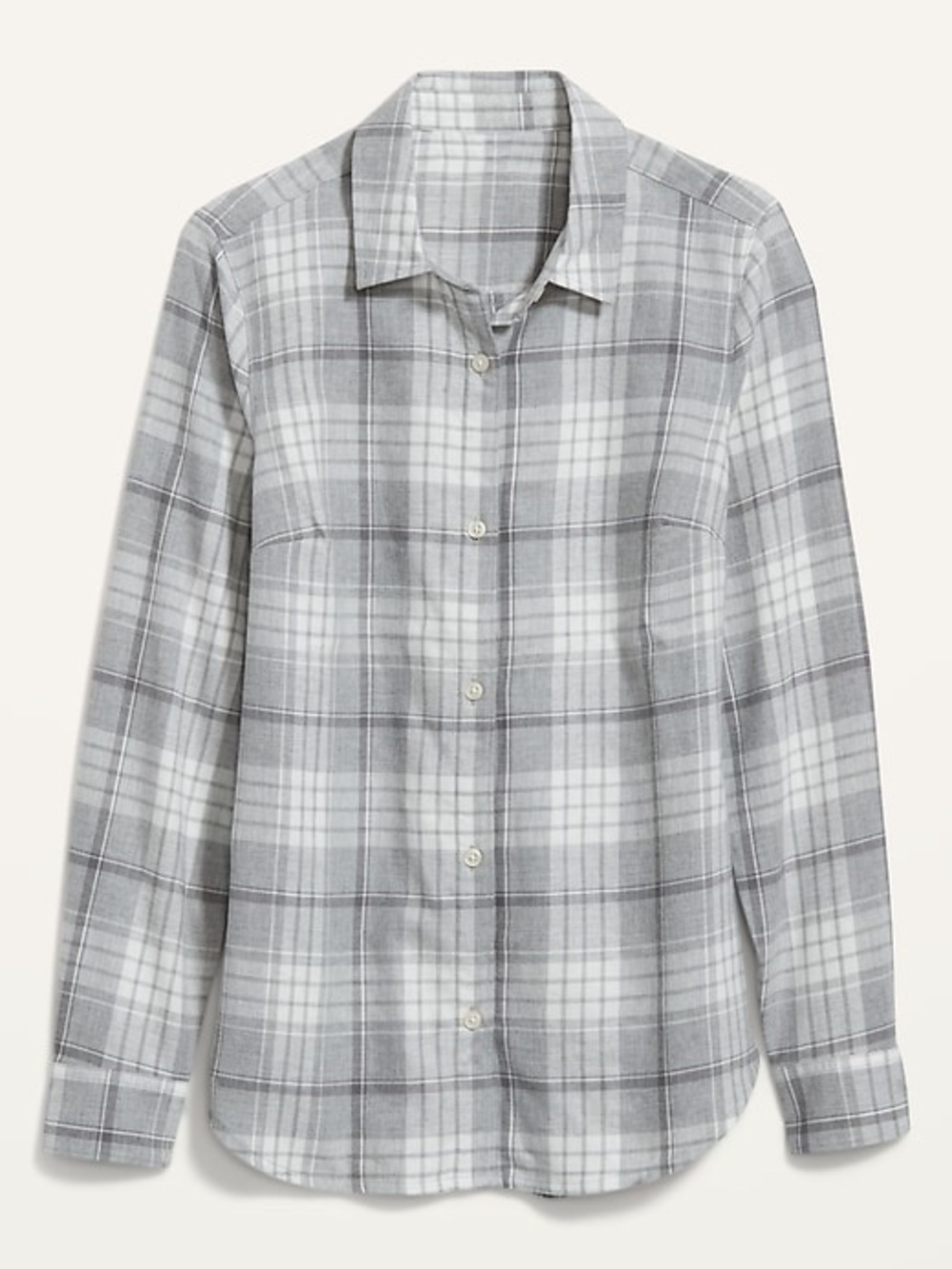Old Navy Gray White Plaid Button-Down Shirt